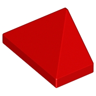 Lego kostka (kostička) střecha 2x1 sklon (šikmá) 45° oboustranná hladká rohová, červená (304821, 4195004, 6075074)